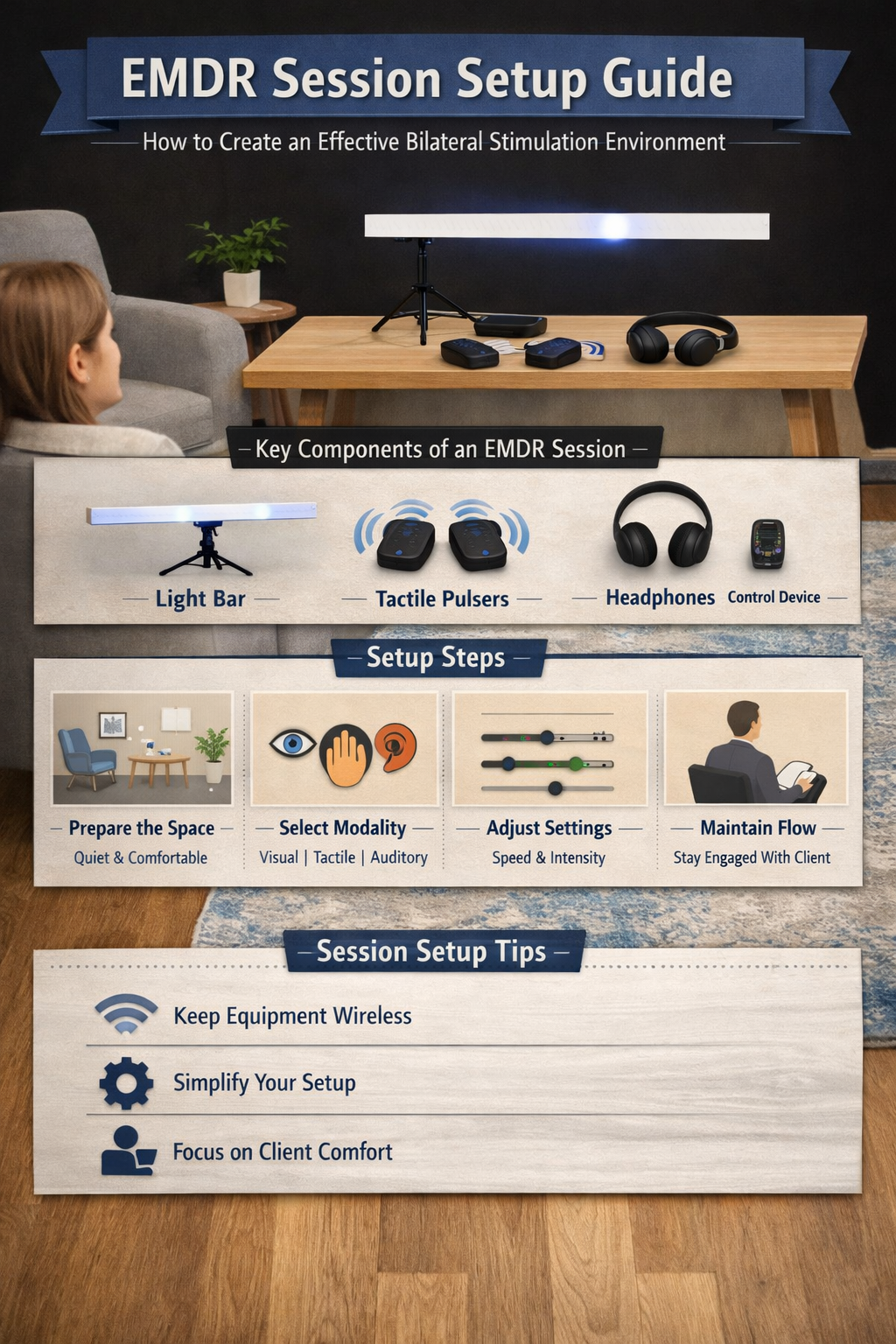 EMDR Session Setup Guide: How to Create an Effective Bilateral Stimulation Environment